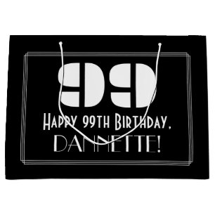 99e verjaardag ~ Art Deco Geïnspireerde look "99" Groot Cadeauzakje