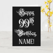 99e verjaardag: Fancy, elegant script + aangepaste Kaart (Gele Bloem)