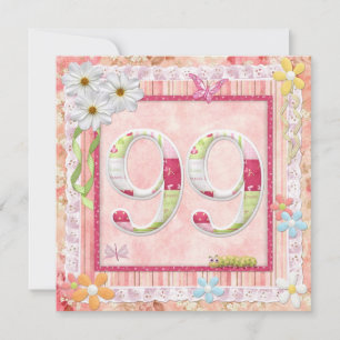 99e verjaardag feest scrapbooking stijl kaart