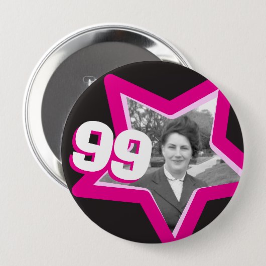 99e verjaardag foto Button (Voorkant /achterkant)