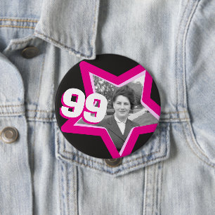 99e verjaardag foto Button