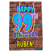 99e verjaardag: Fun, Urban Graffiti geïnspireerd K Medium Cadeauzakje (Achterkant)