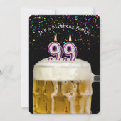 99e verjaardag kaars feestuitnodiging kaart (Voorkant)