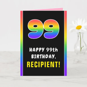 99e verjaardag: kleurrijke regenboog # 99, Naam va Kaart