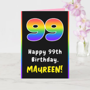 99e verjaardag: kleurrijke regenboog # 99, Naam va Kaart
