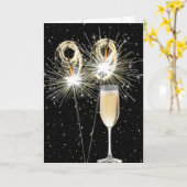 99e verjaardag Sparklers met witte wijn Kaart (Gele Bloem)