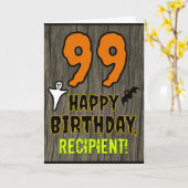 99e verjaardag: Spooky Halloween Theme, Aangepaste Kaart (Gele Bloem)