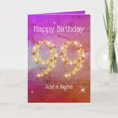 99e verjaardag - Star-nummer - Paars roze - leefti Kaart (Voorkant)