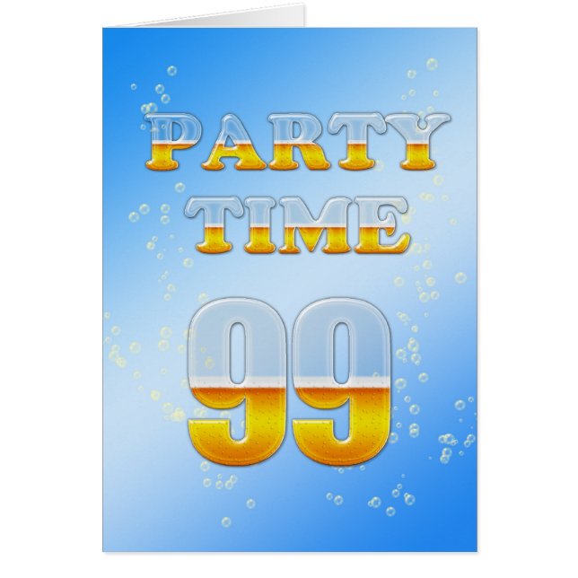 99e verjaardag uitnodiging met veel bier (Voorkant)