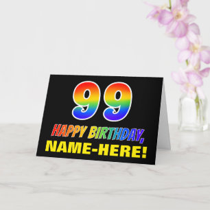 99e verjaardag: Vet, Vun, Eenvoudig, Regenboog 99 Kaart