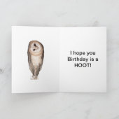 99ste verjaardag, Curious owls card. Kaart (Binnen)