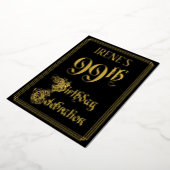 99ste verjaardagsfeest — Fancy Script & Aangepaste Folie Uitnodiging (Gedraaid)