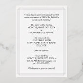 99ste verjaardagsfeest — Fancy Script & Aangepaste Folie Uitnodiging (Achterkant)