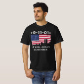 9-11-01 We zullen het altijd onthouden T-shirt (Voorkant volledig)