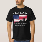 9-11-01 We zullen het altijd onthouden T-shirt (Voorkant)