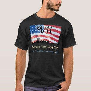 9/11 10e Jubileum WTC en de vlag T-shirt