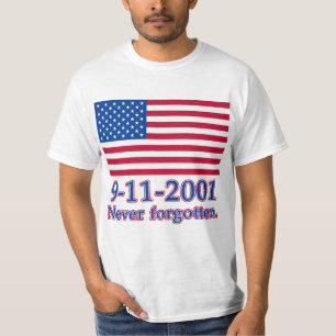 9-11-2001 Nooit vergeten shirts, Buttonnen T-shirt