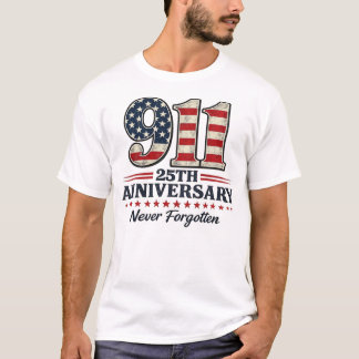 9/11 25e verjaardag Nooit vergeten Amerikaan T-shirt