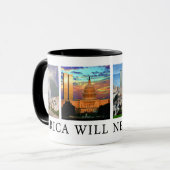 9/11 "Amerika zal nooit vergeten" Mok (Voorkant links)