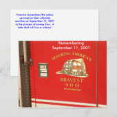 9-11 carte postale de pompiers (Devant / Derrière)