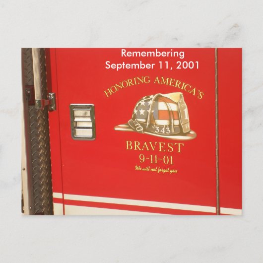 9-11 carte postale de pompiers (Devant)