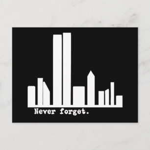 9-11 Nooit vergeten NY Skyline Tshirts, Buttonnen Briefkaart