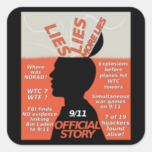 9-11 Officiële artikelen over waarheid Vierkante Sticker