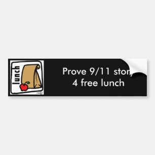 9/11, Prove 9/11 verdieping 4 gratis lunch Bumpersticker