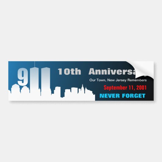 9/11 september 11 - Gepersonaliseerd Bumpersticker (Voorkant)