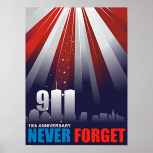 9/11 september 11th Vergeet Poster nooit