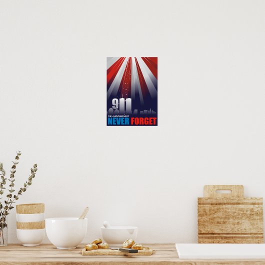 9/11 Septembre 11 Never Forget Poster (Cuisine)