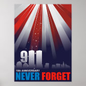 9/11 Septembre 11 Never Forget Poster (Devant)
