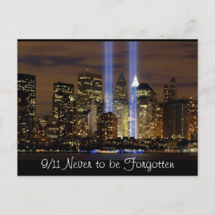 9/11 Tribute with Lights Briefkaart