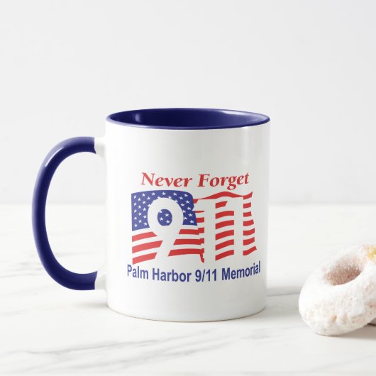 9-11 Vergeet nooit Mok (Met donut)