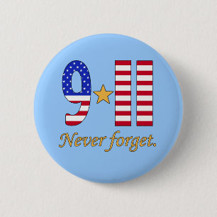 9-11 Vergeet nooit producten Ronde Button 5,7 Cm