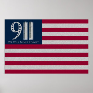 9-11 We zullen het Amerikaanse Poster van de vlag