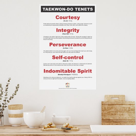 9-1 Poster de Tenets AKTA Taekwon-Do (Cuisine)