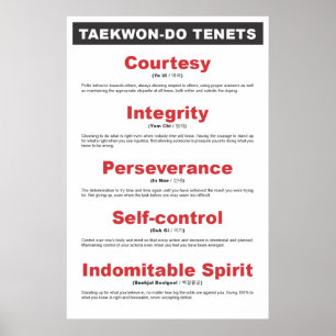 9-2 Generic Taekwon-Do Poster Tenets