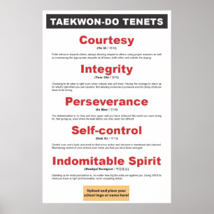 9-3  Taekwon-Do Poster Tenets
