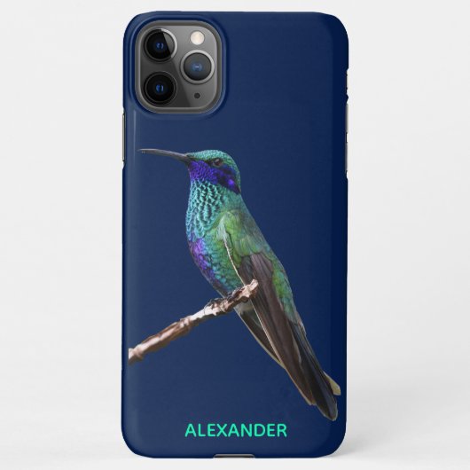 $9.50 Kolibrie Blauw Gepersonaliseerde BUDGET iPhone Hoesje (Achterkant)