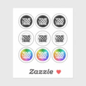 9 Aangepaste Logo Kleine 0,50" - 0,75" Duidelijke Sticker (Vel)