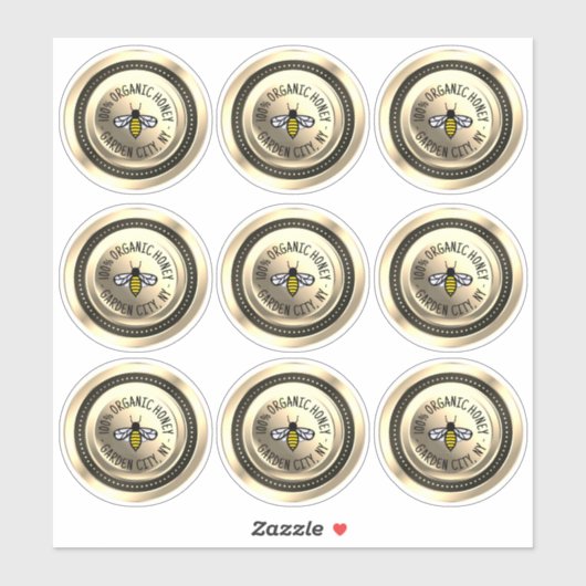 9 Abeille d'or Étiquette de 9 vinyle imperméable (Feuille)