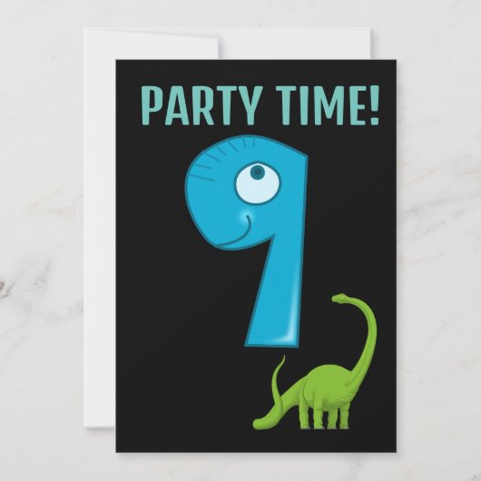 9 ANNIVERSAIRE 9E PARTIE DÎNER INVITATIONS (Devant)