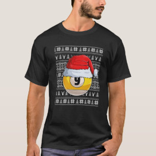 9 Ball Biljart Kerstman Hoed Kerst Grappige Bal Sa T-shirt
