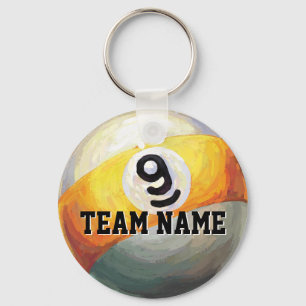 9 Ball Custom Team Name Sleutelhanger
