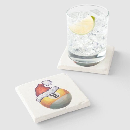 9-ball kerstrood Pet Stenen Onderzetter (Zijkant)