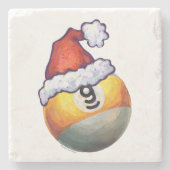 9-ball kerstrood Pet Stenen Onderzetter (Voorkant)