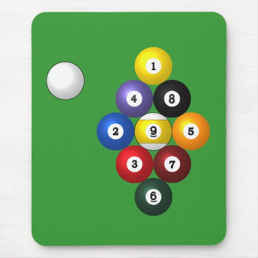 9-ball rackmousepad muismat (Voorkant)