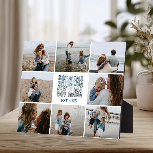 9 Boy Mama Custom Photo Collage Fotoplaat