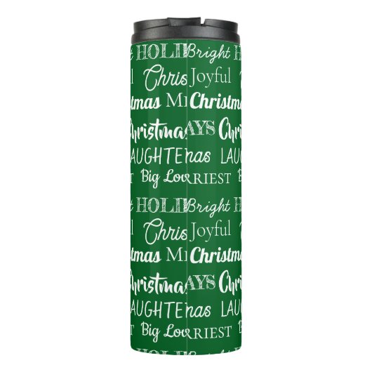 9 Custom Names Typography Christmas Thermosbeker (Achterkant)